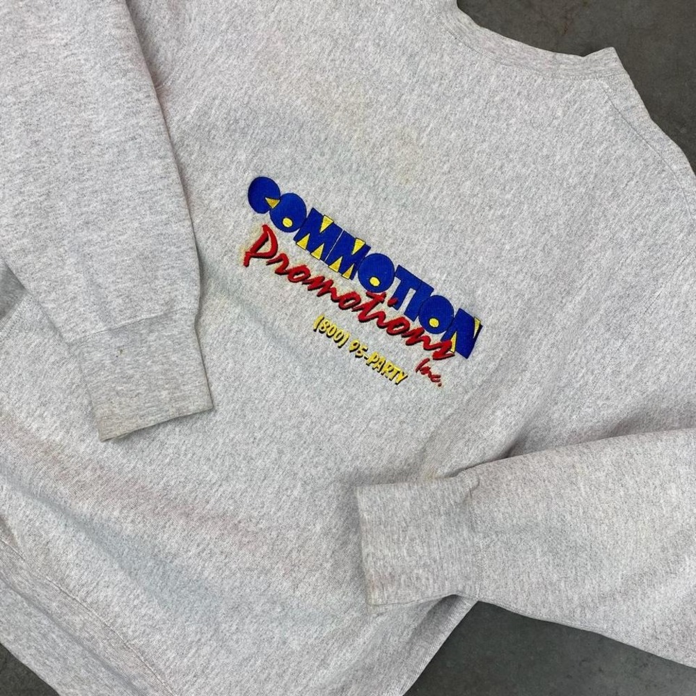 Vintage Commotion Promotions Crewneck Sweatshirt Grey Mens XL